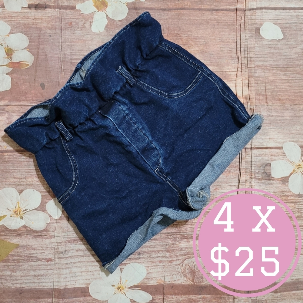 Art stone jean shorts